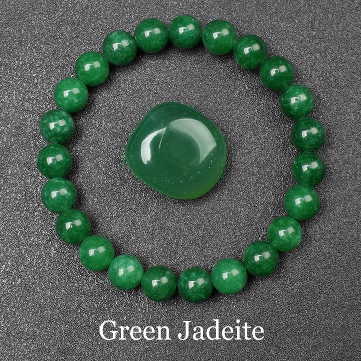 Jadeite 8mm Crystal Stone Bead Bracelets | Green Witch Creations