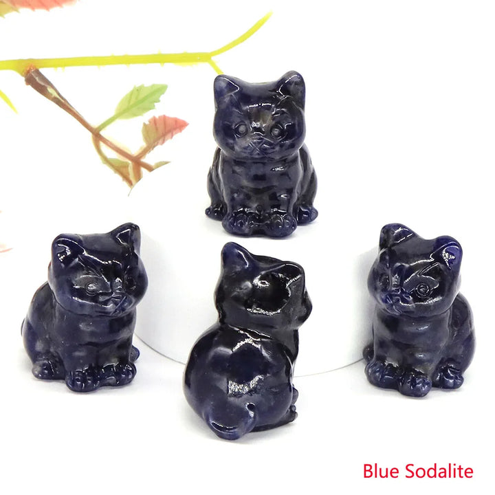 Sodalite Crystal Cat Statue | Green Witch Creations