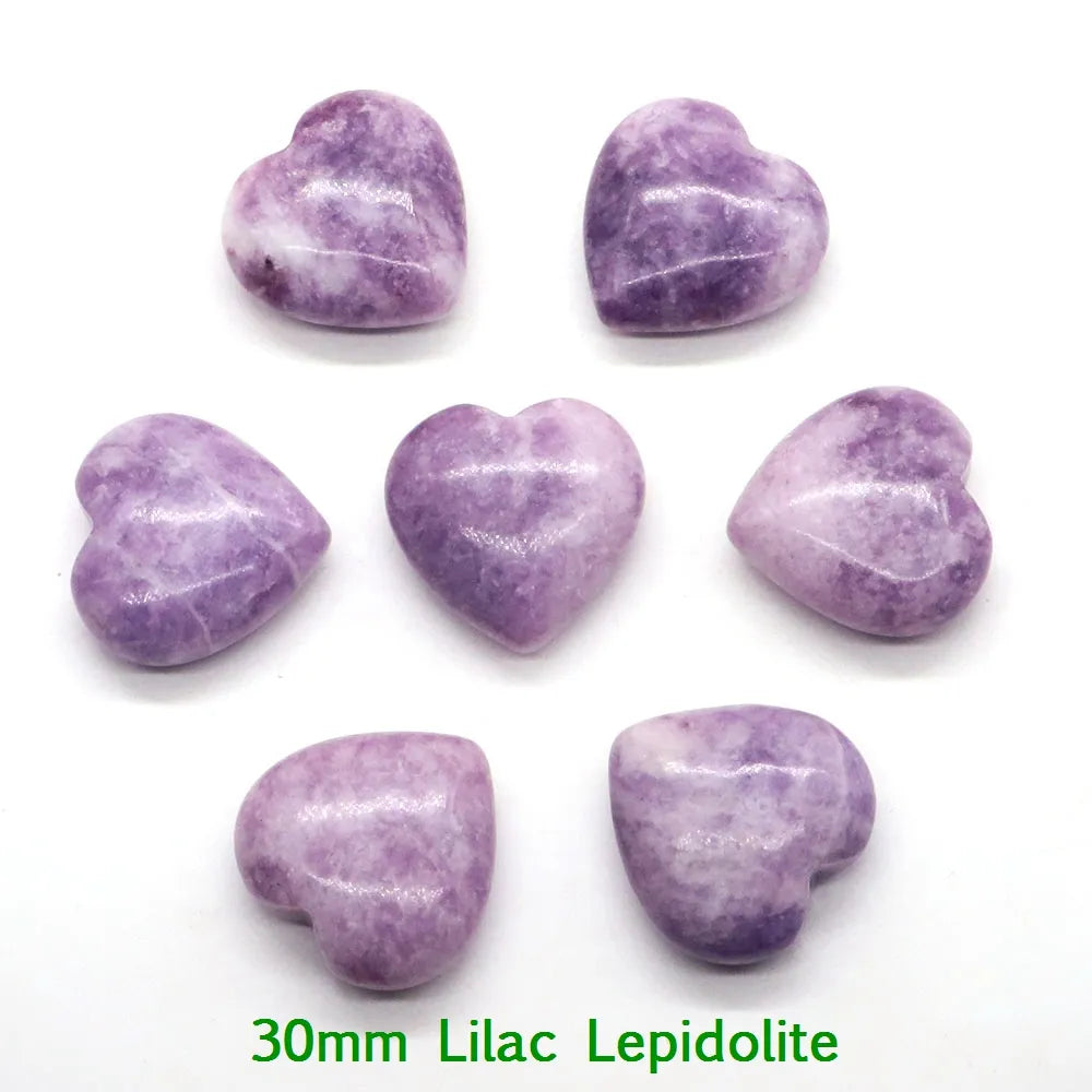 Lepidolite Heart Shaped Crystals For Sale