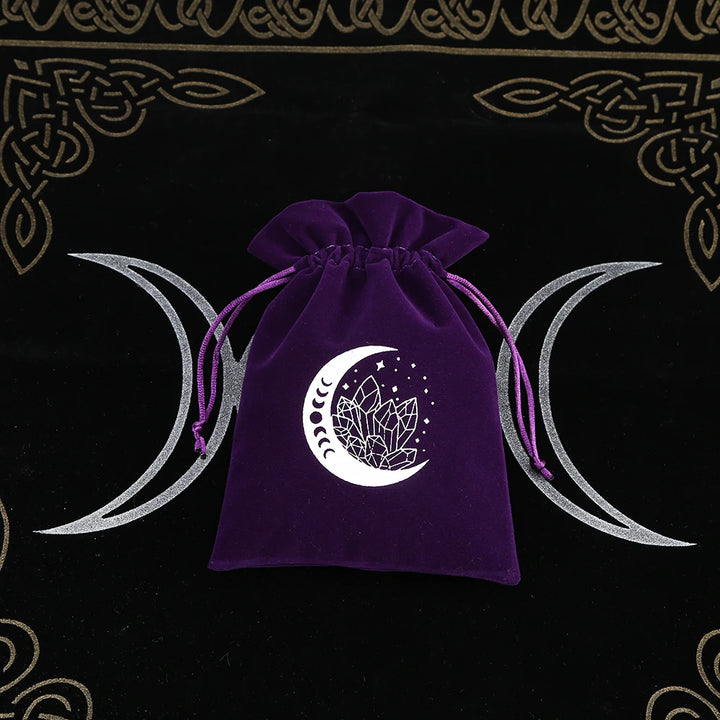 Moon Crystal Purple Print Velvet Tarot Card Bags For Sale Online | Green Witch Creations