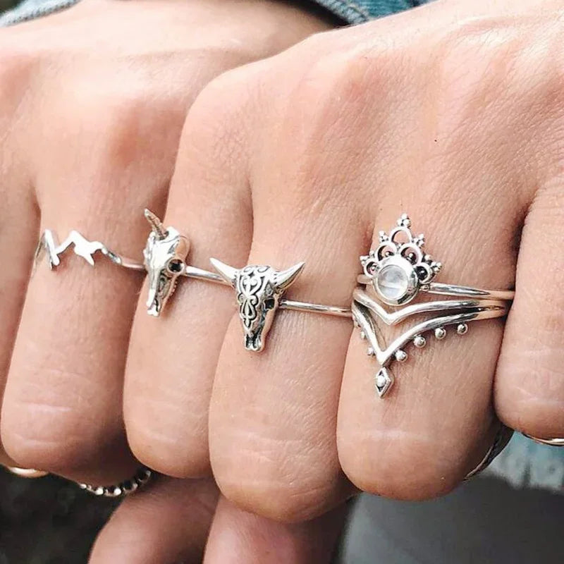 Bohemian Gypsy Witch Fashion Trendy Ring Sets | Green Witch Creations