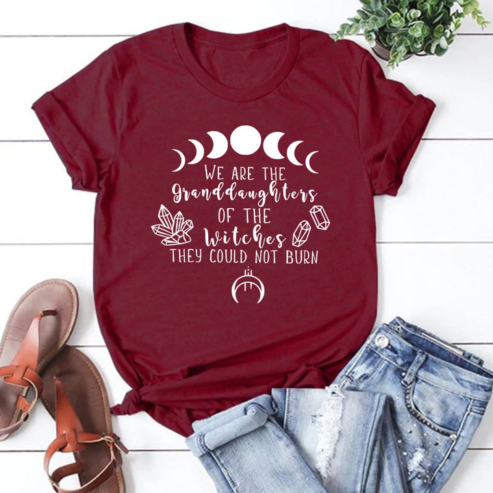 We Are The Granddaughters of The Witches You Could Not Burn T-Shirt For Sale Online | Green Witch Creations