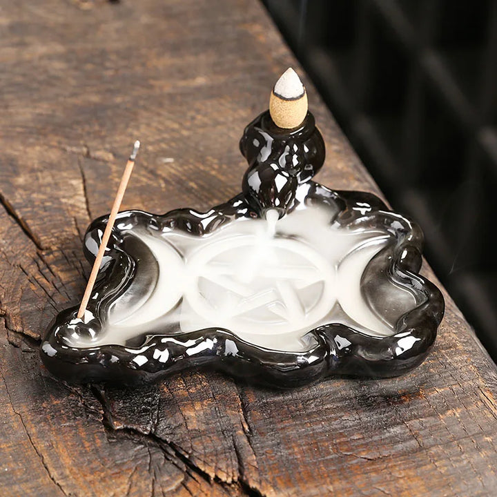 Triple Moon Pentacle Incense Burner | Green Witch Creations