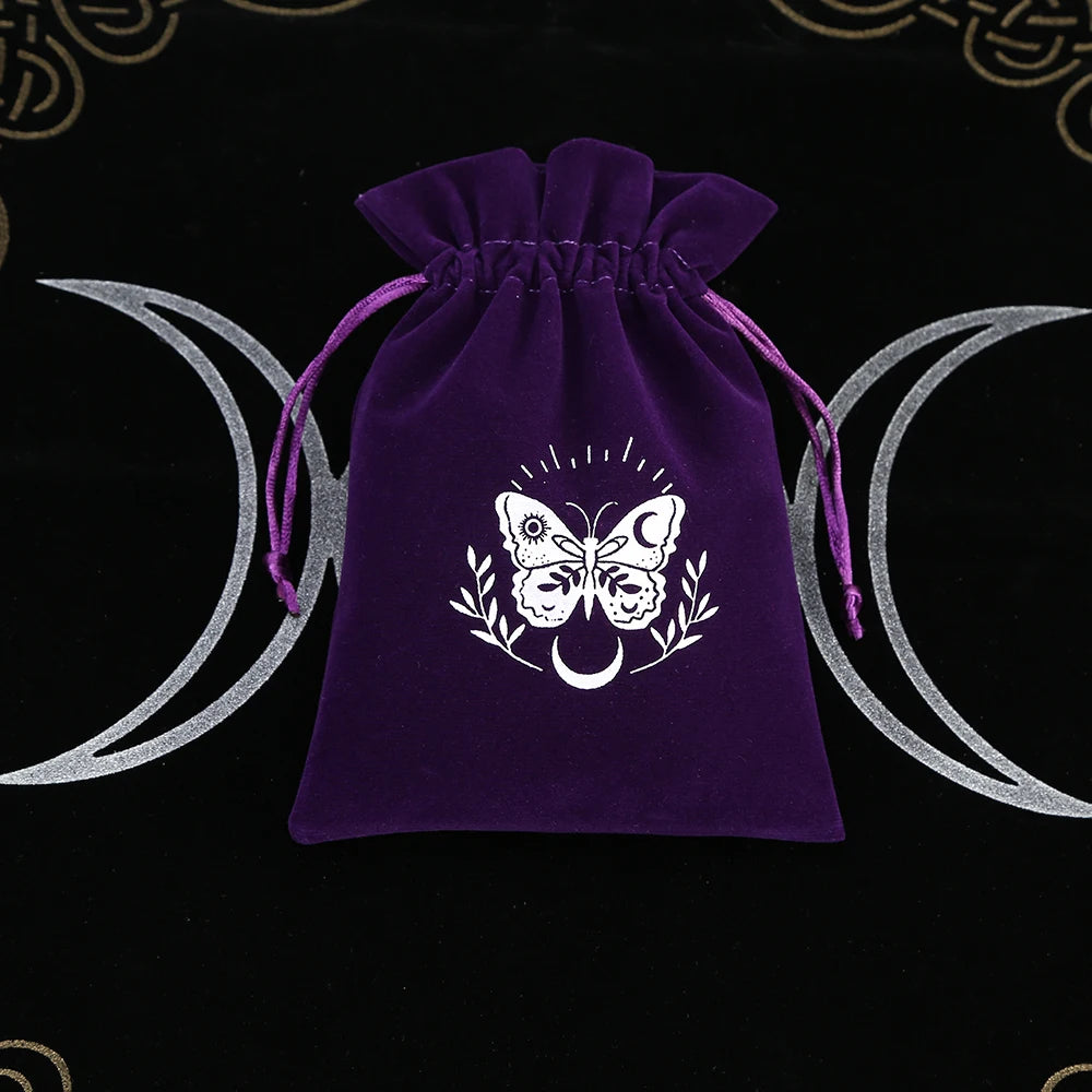 Butterfly Purple Print Velvet Tarot Card Bags For Sale Online | Green Witch Creations