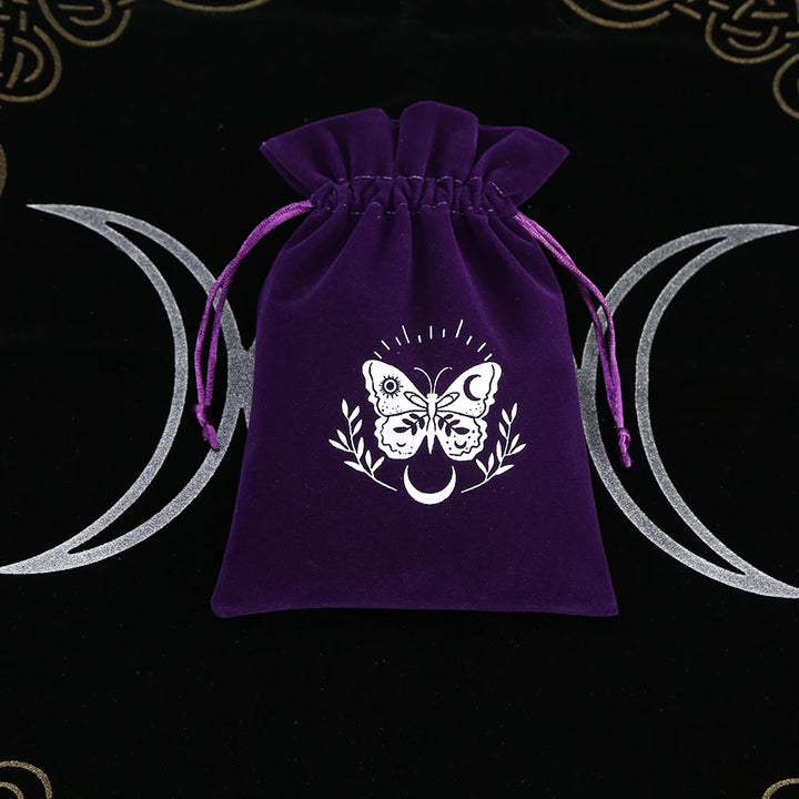 Butterfly Purple Print Velvet Tarot Card Bags For Sale Online | Green Witch Creations