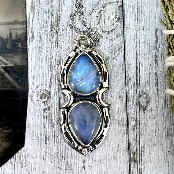 Mystic Moon Moonstone Crystal Necklace | Green Witch Creations