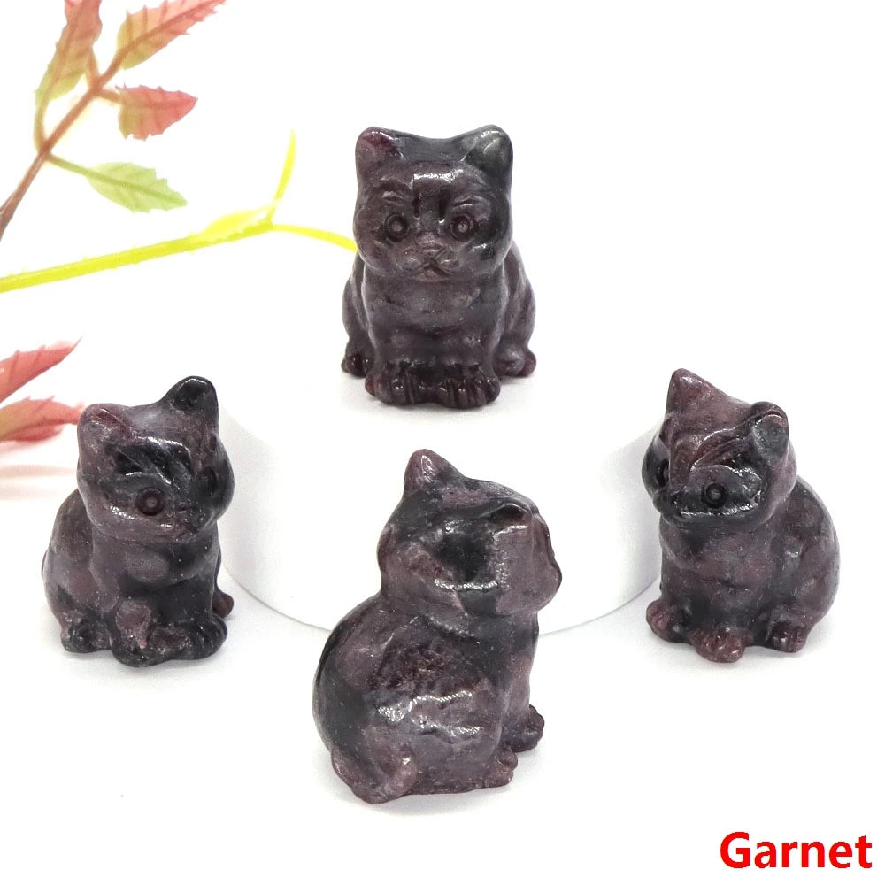 Garnet Crystal Cat Statue | Green Witch Creations