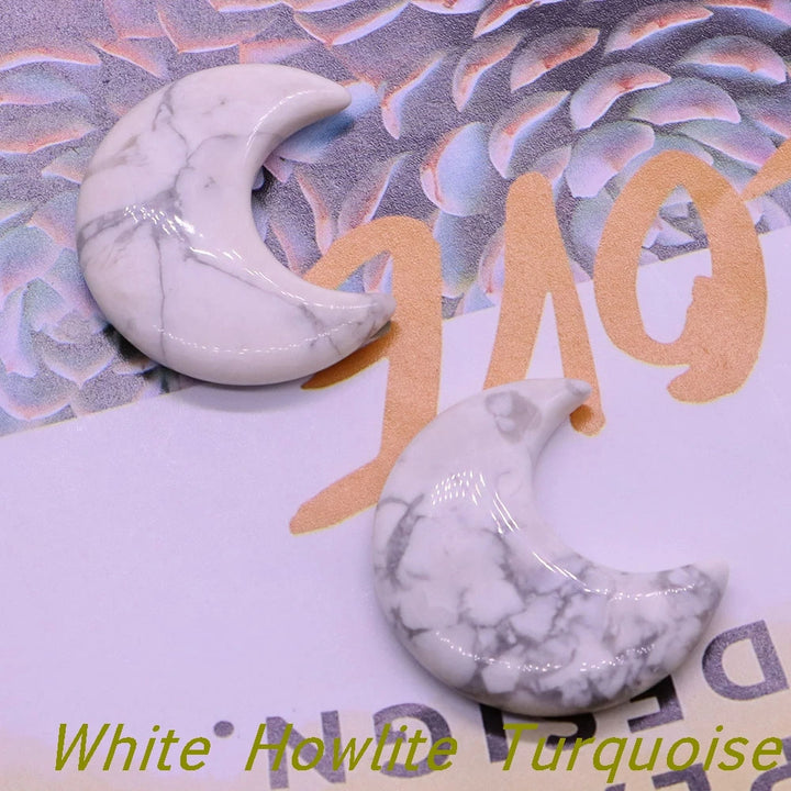 White Howlite Crystal Moons | Green Witch Creations