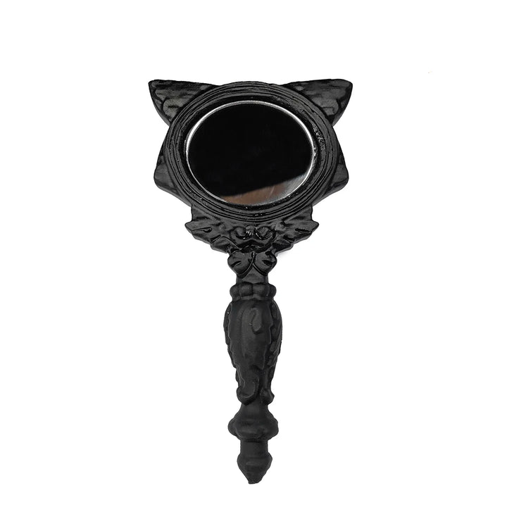 Black Obsidian Cat Scrying Hand Mirror For Sale | Green Witch Creations