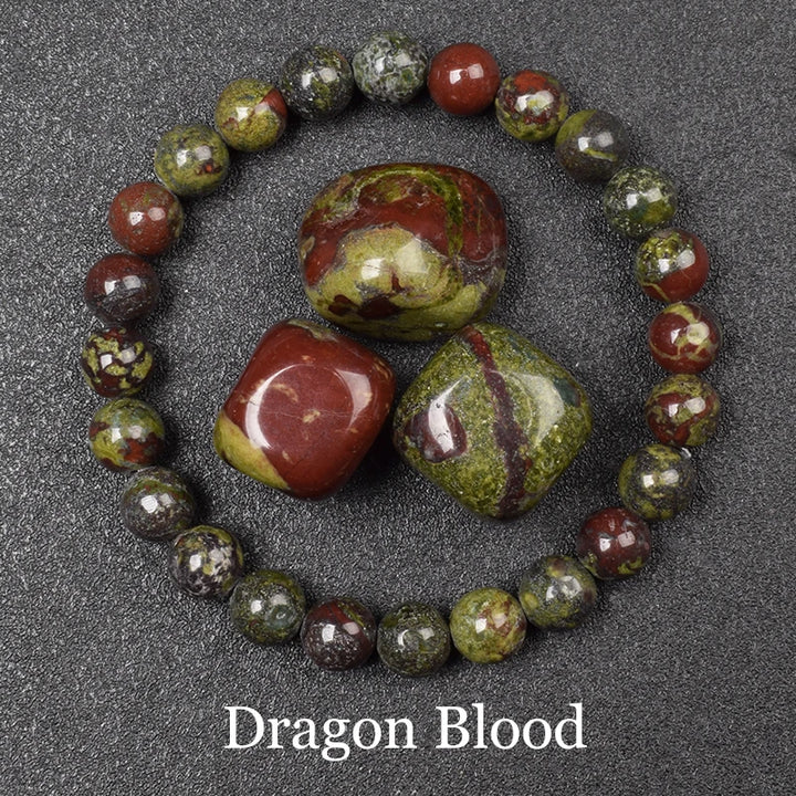 Dragonsblood 8mm Crystal Stone Bead Bracelets | Green Witch Creations