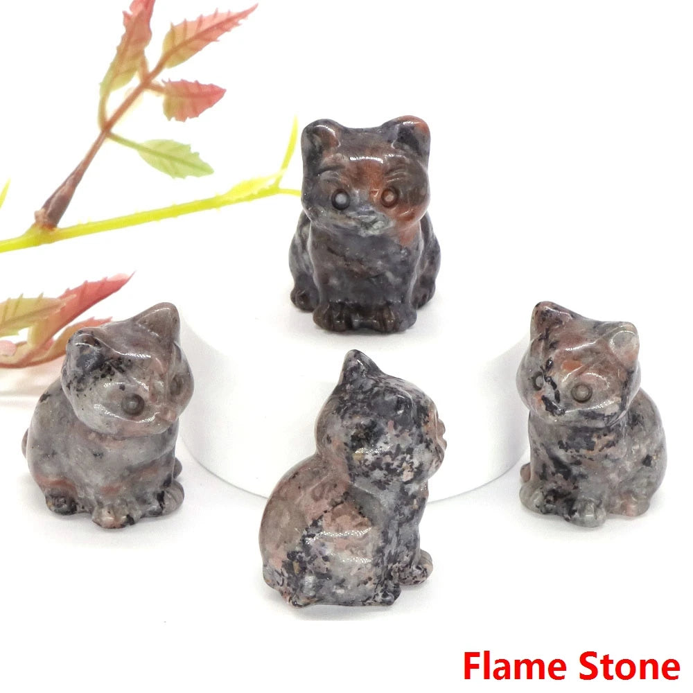 Flame Stone Crystal Cat Statue | Green Witch Creations