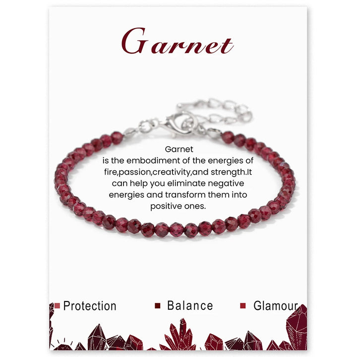 Garnet 3mm Faceted Stone Bead Bracelets For Sale | Green Witch Creations