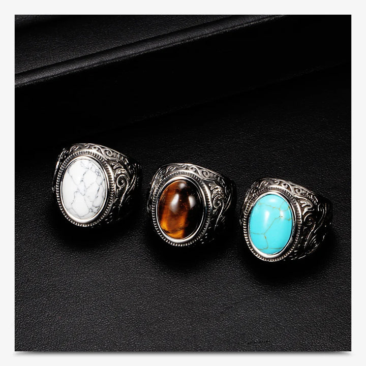 Men's Oval Stone Rings | Green Witch Creations