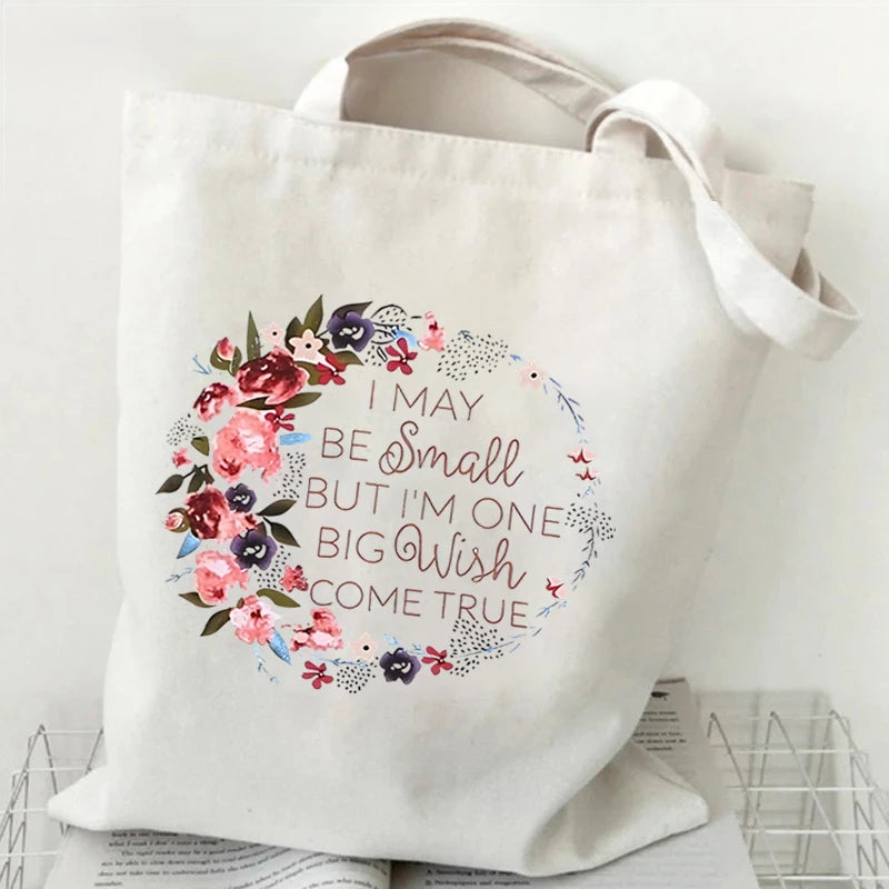 I may be small but im one big wish come true Tote Bags | Green Witch Creations