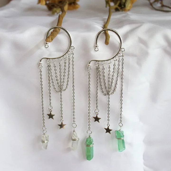 Crystal Chain Ear Cuffs  | Green Witch Creations