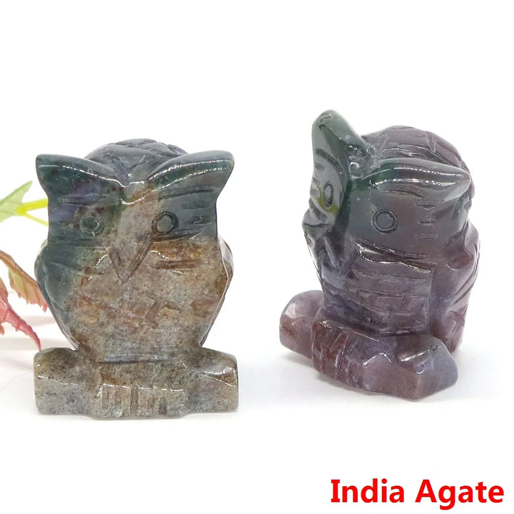 India Agate Owl Crystal Figurine Statue | Green Witch Creations