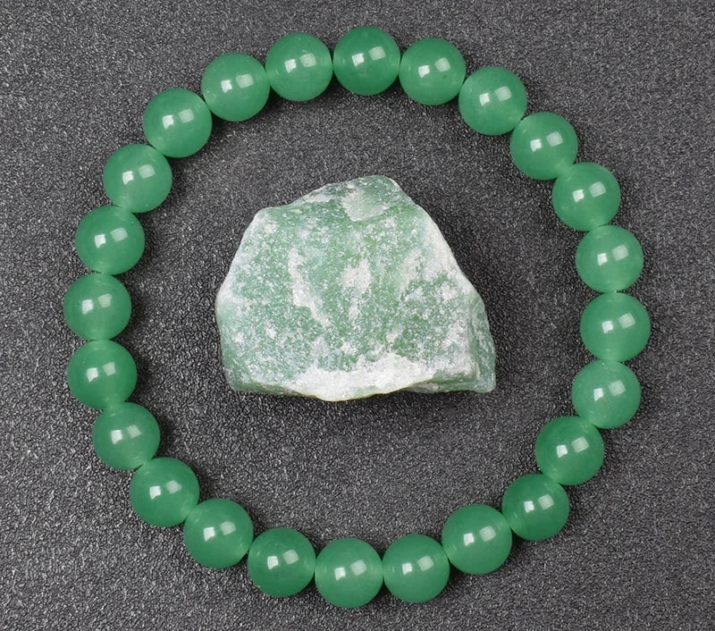 Green Aventurine 8mm Crystal Stone Bead Bracelets | Green Witch Creations