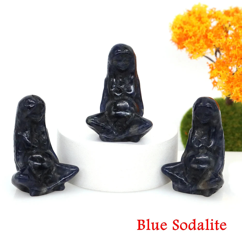 Sodalite Crystal Goddess Mother Earth Figurines | Green Witch Creations