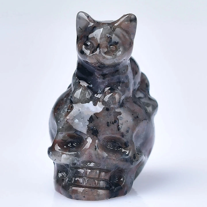 Cat Skull Crystal Figurines | Green Witch Creations