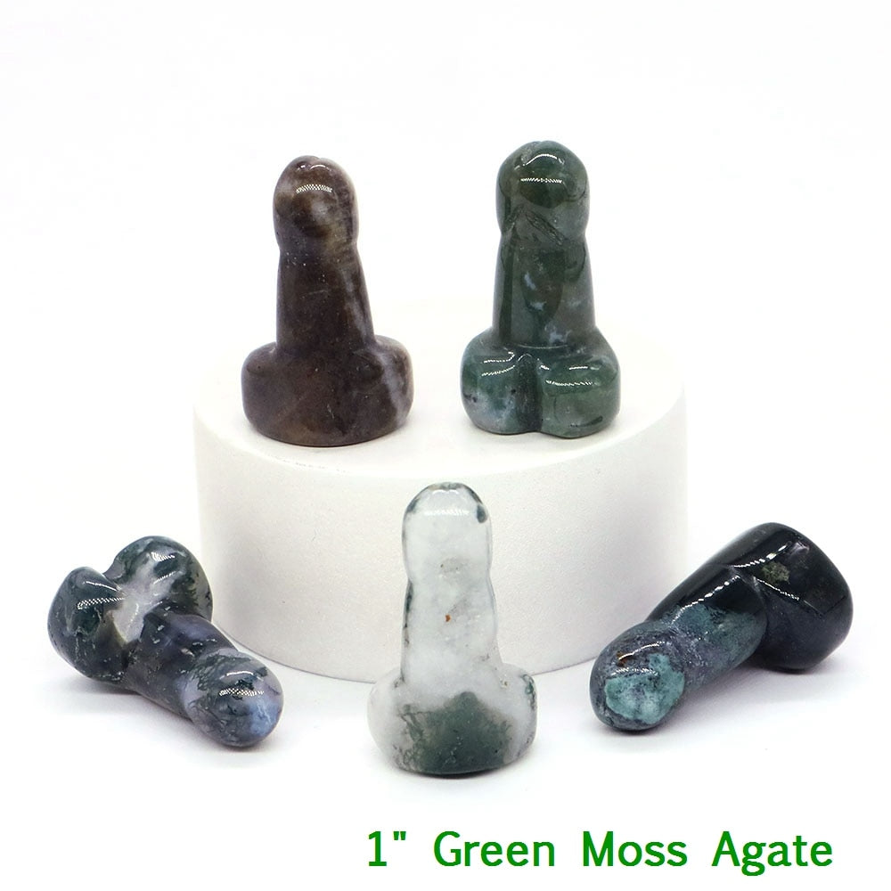 Green Moss Agate Crystal Penis For Sale | Green Witch Creations