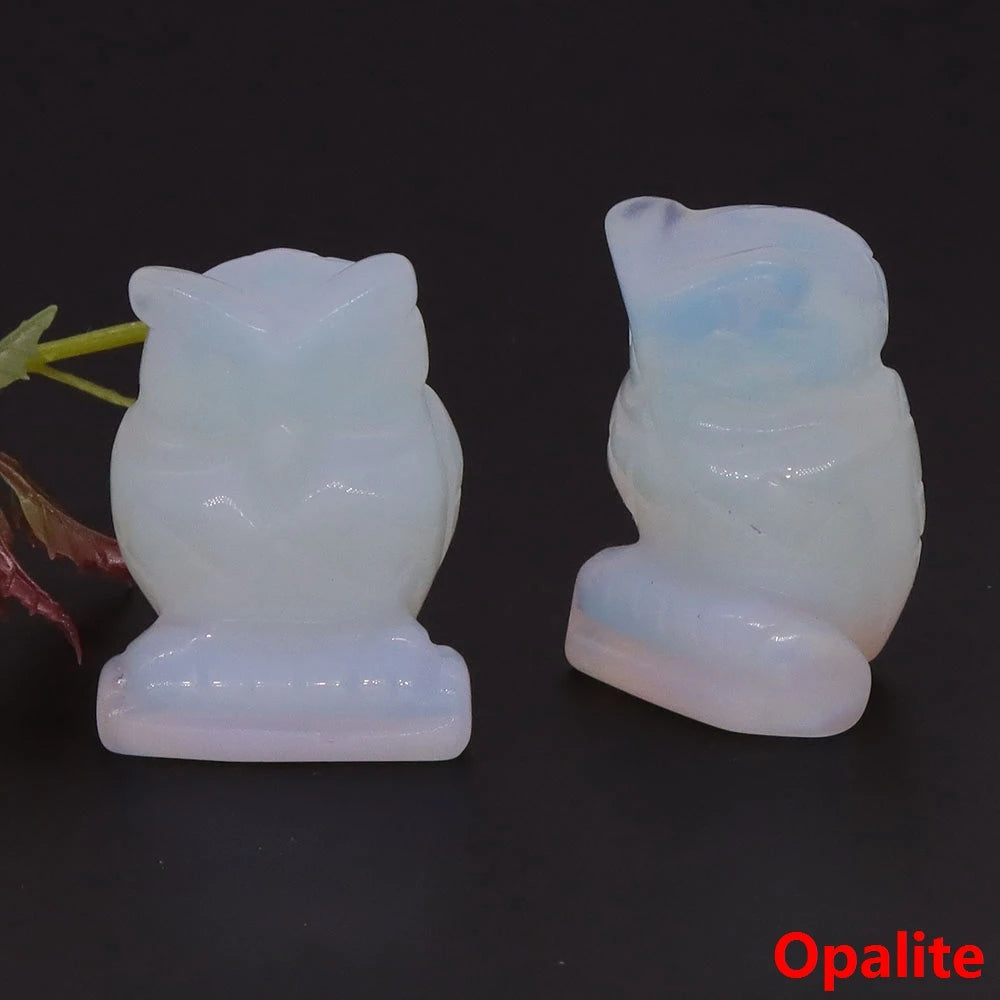 Opalite Owl Crystal Figurine Statue | Green Witch Creations