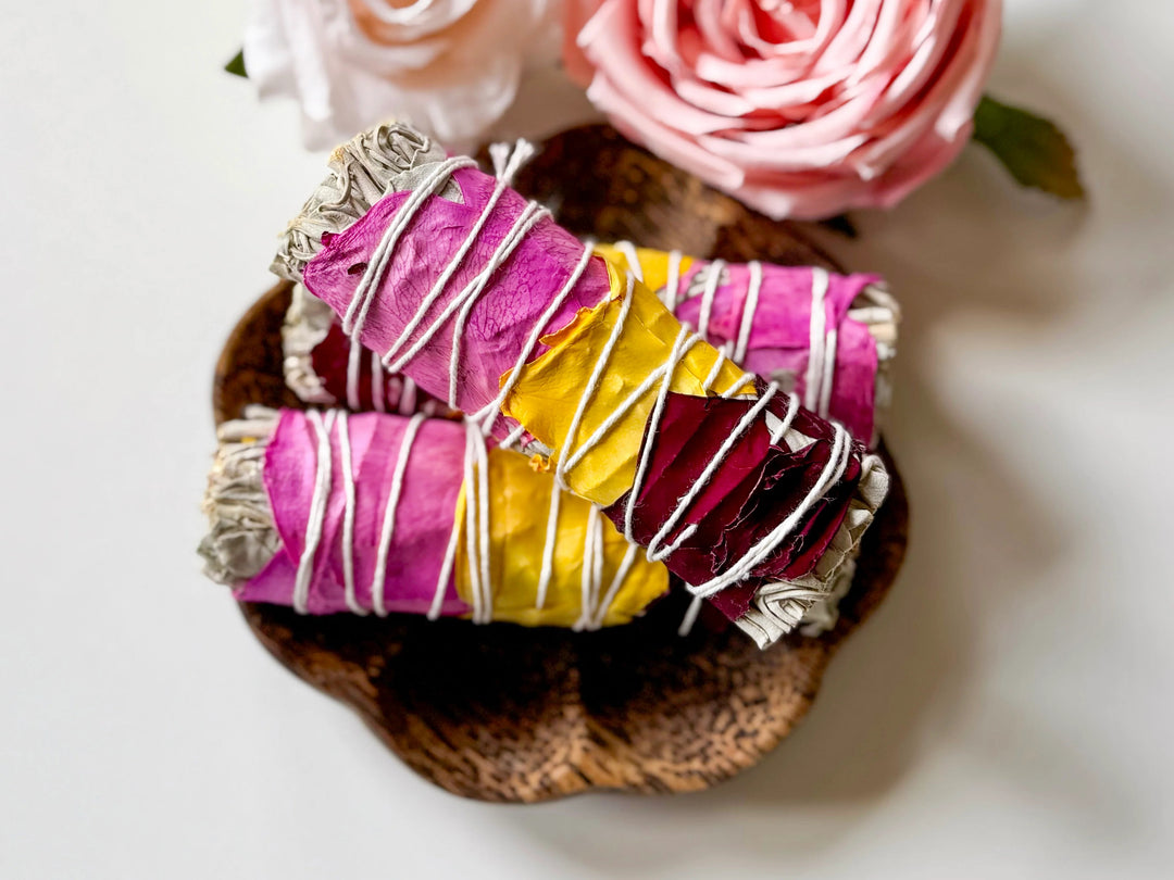 Sage Rose Petals Smudge Bundles