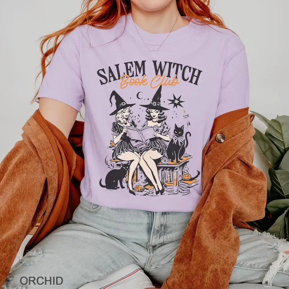 Salem Witch Book Club T Shirt - Purple