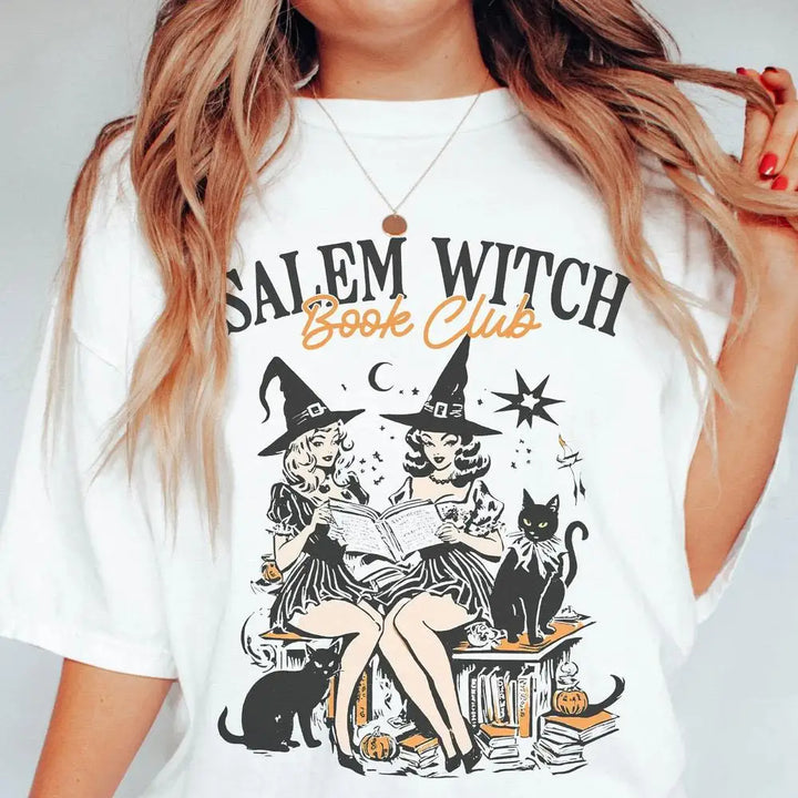 Salem Witch Book Club T Shirt - White