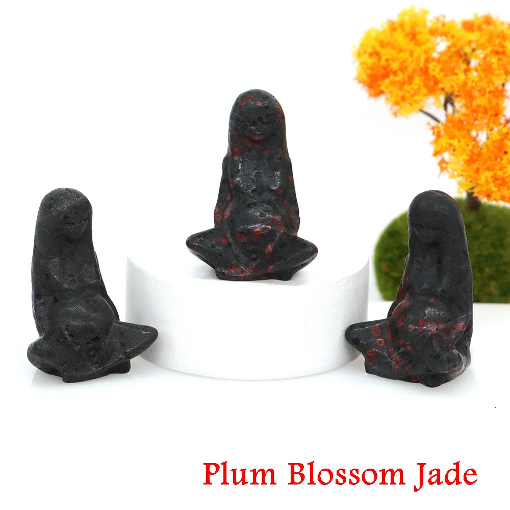 Plum Blossom Jade Crystal Goddess Mother Earth Figurines | Green Witch Creations