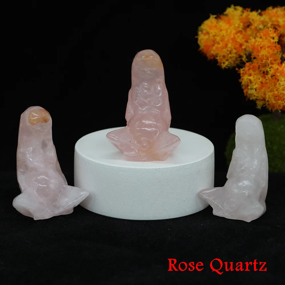 Rose Quartz Crystal Goddess Mother Earth Figurines | Green Witch Creations