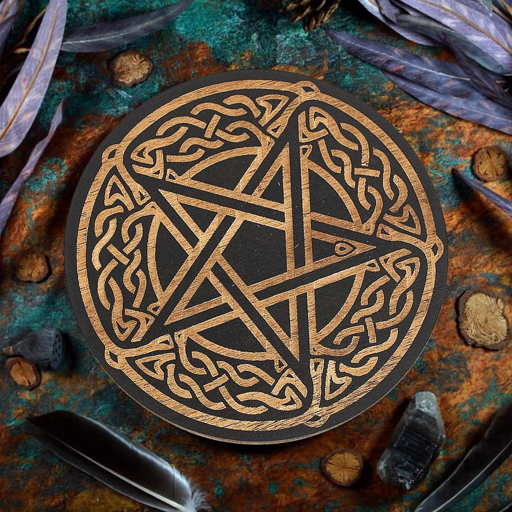 Wooden Celtic Pentacle Altar Board | Green Witch Creations