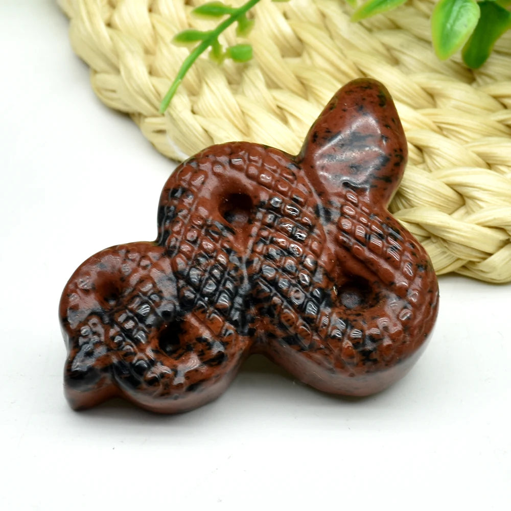 Mahogany Obsidian Crystal Snake Figurine | Green Witch Creations