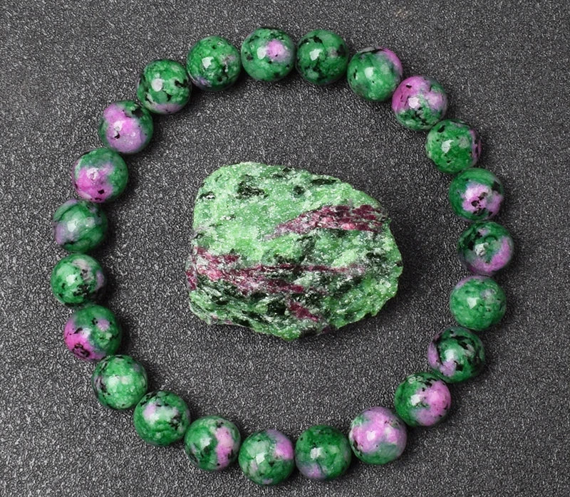 Ruby Zoisite 8mm Crystal Stone Bead Bracelets | Green Witch Creations