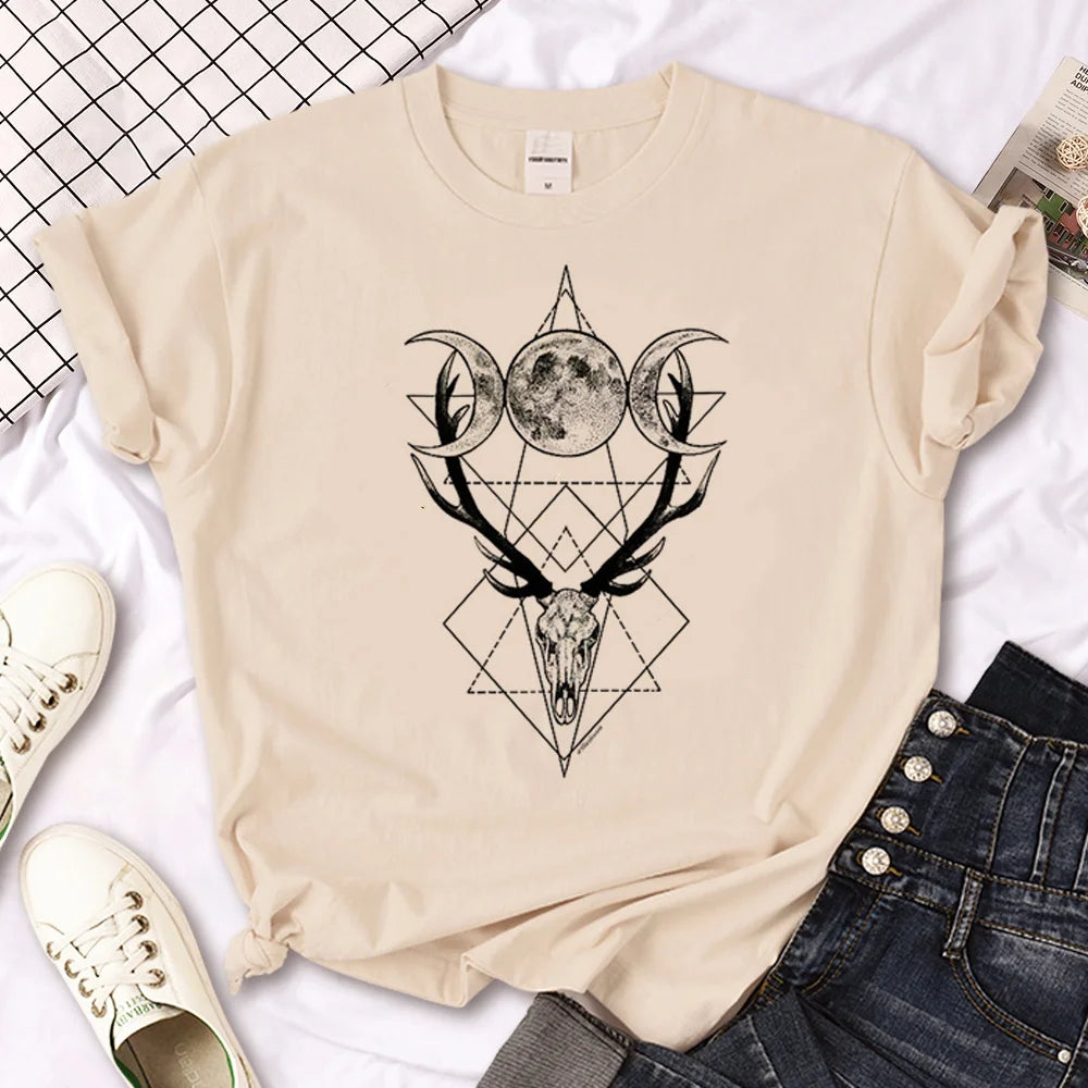 Skull Moon Phase T-Shirt | Green Witch Creations