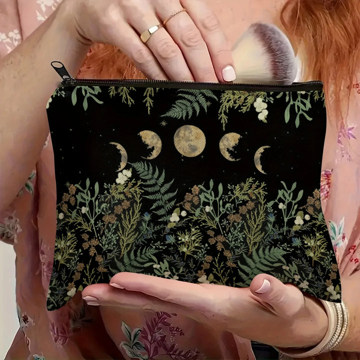 Green Witch Moon Phase Makeup Bag