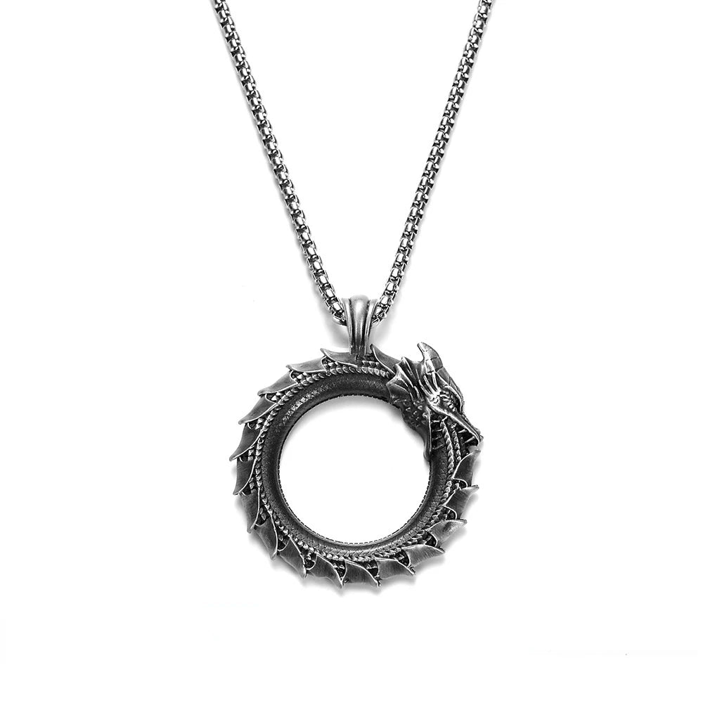 Ouroboros Dragon Pendant Necklace | Green Witch Creations