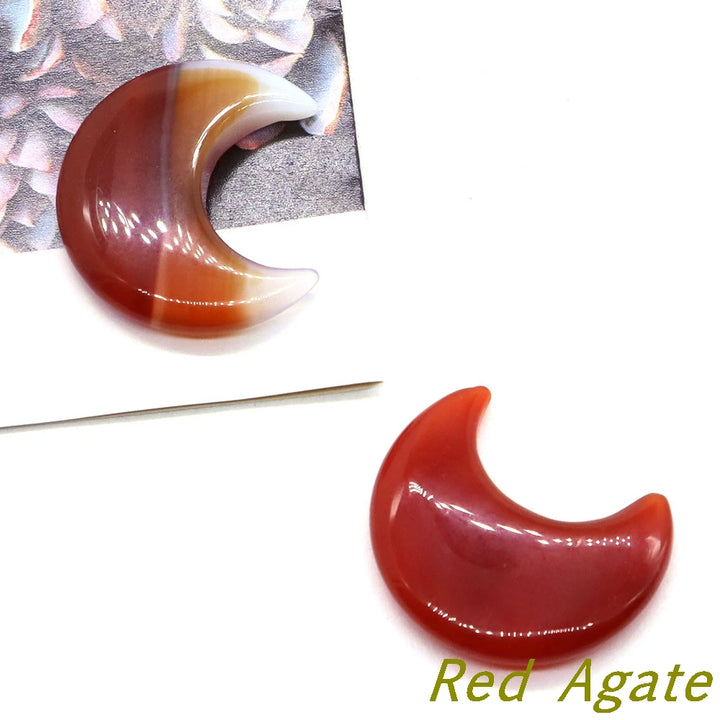 Red Agate Crystal Moons | Green Witch Creations