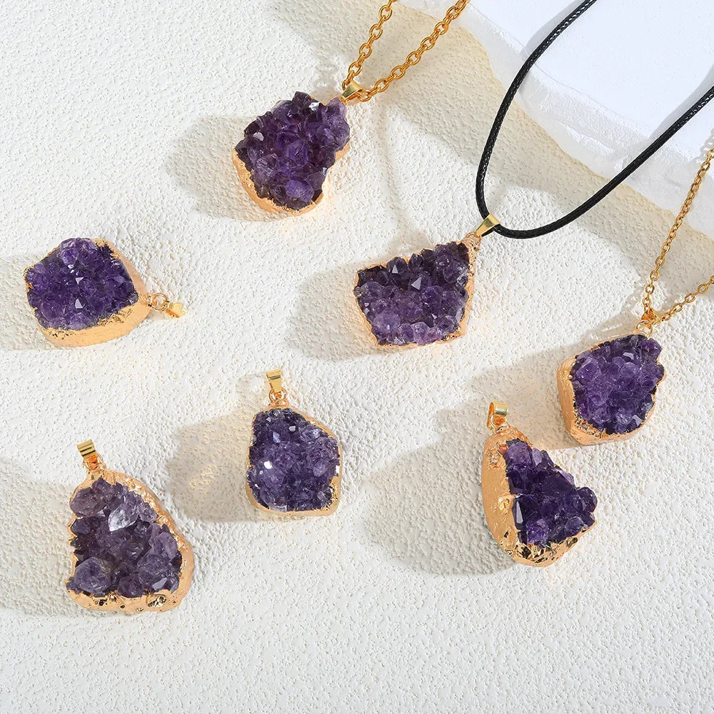 Amethyst Druzy Crystal Necklace | Green Witch Creations