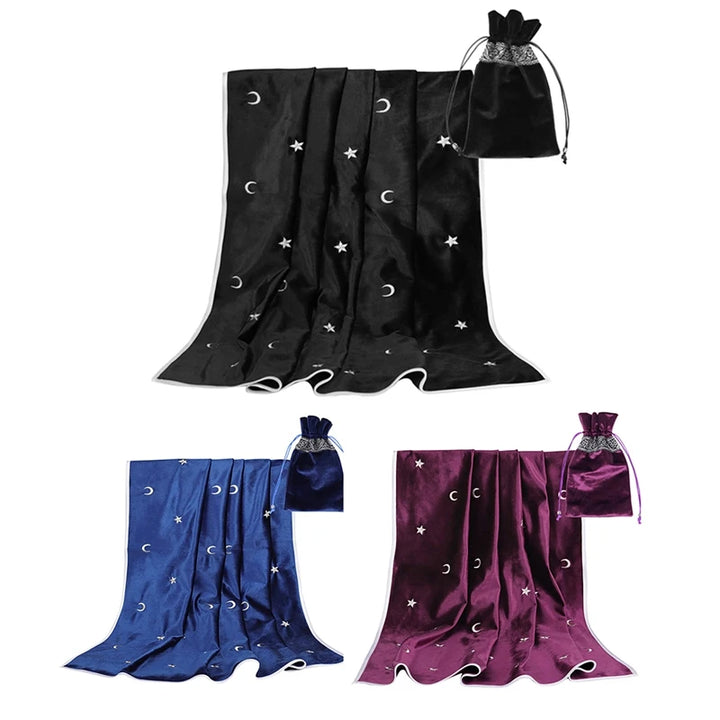 Velvet Star & Moon Tarot Tablecloth & Bag Set For Sale Online | Green Witch Creations