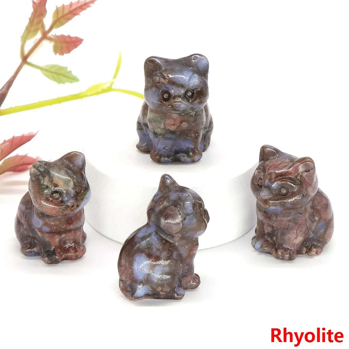 Rhyolite Crystal Cat Statue | Green Witch Creations