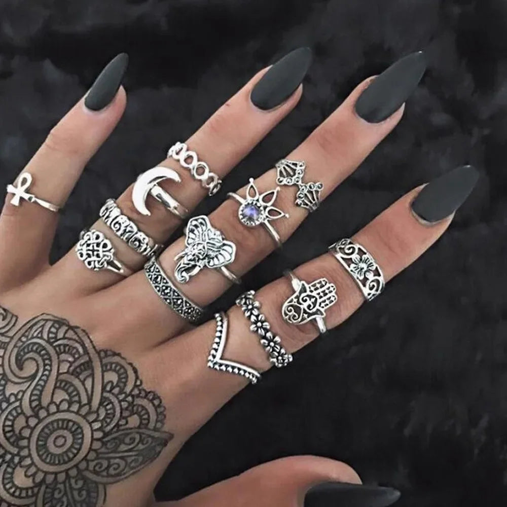 Bohemian Gypsy Witch Fashion Trendy Ring Sets | Green Witch Creations