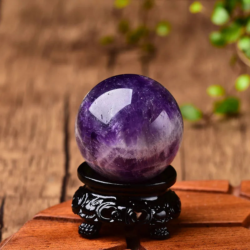 Amethyst Crystal Ball with Stand | Green Witch Creations