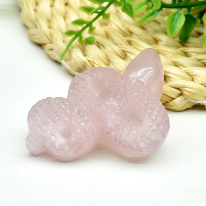 Rose Quartz Crystal Snake Figurine | Green Witch Creations