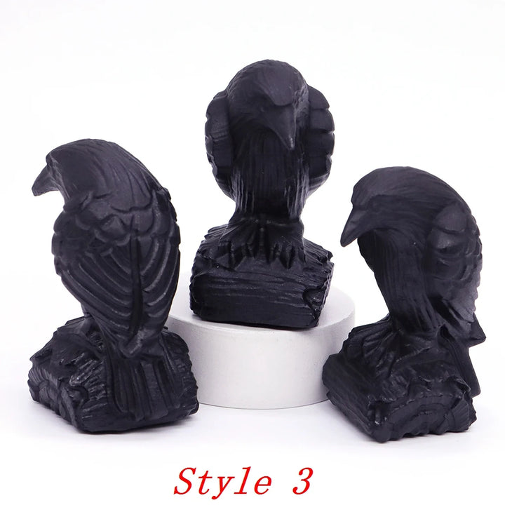 Crystal Obsidian Crow Figurines For Sale Online | Green Witch Creations