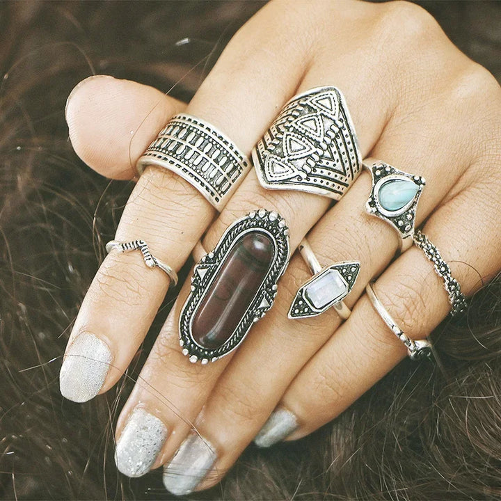 Bohemian Gypsy Witch Fashion Trendy Ring Sets | Green Witch Creations