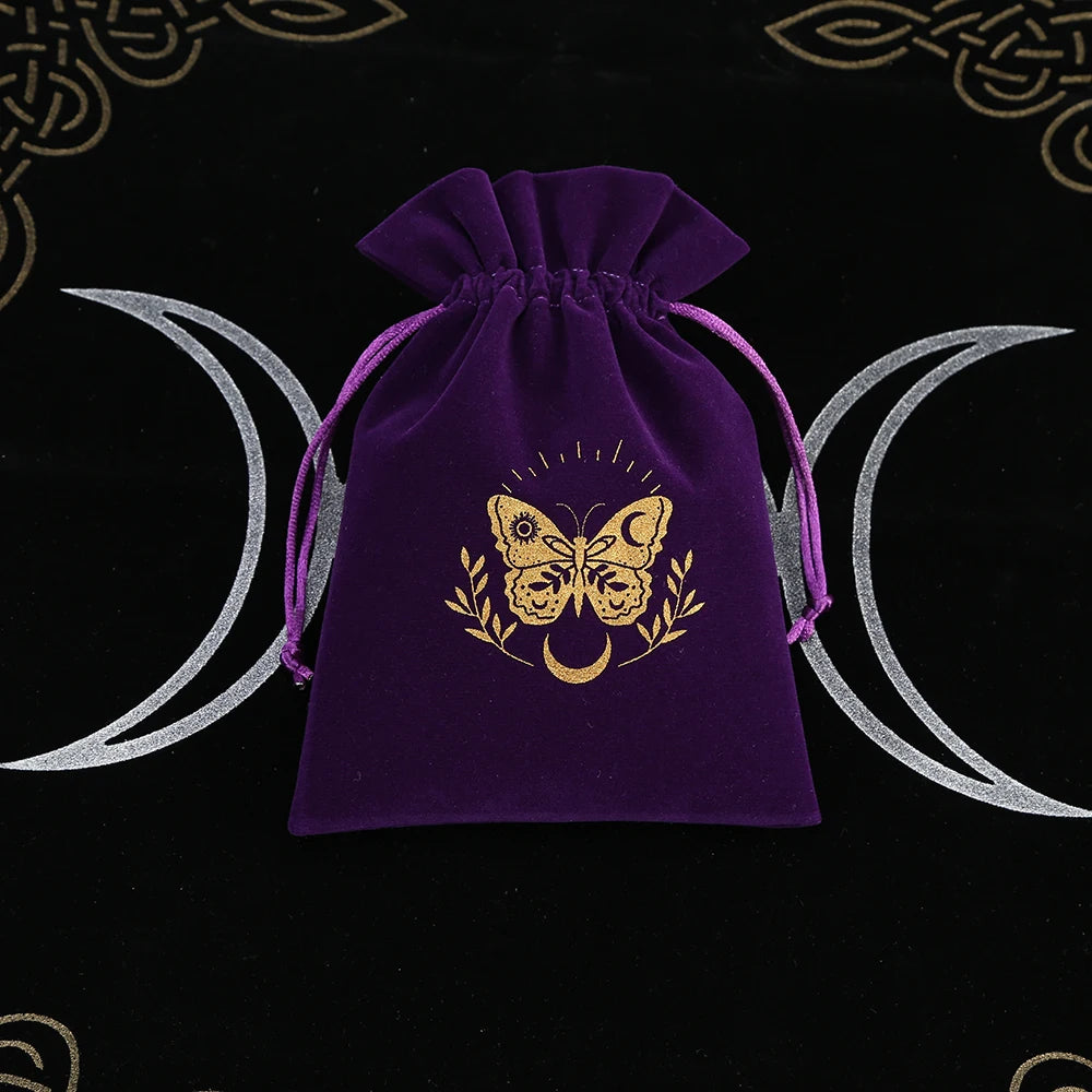 Butterfly Purple Print Velvet Tarot Card Bags For Sale Online | Green Witch Creations