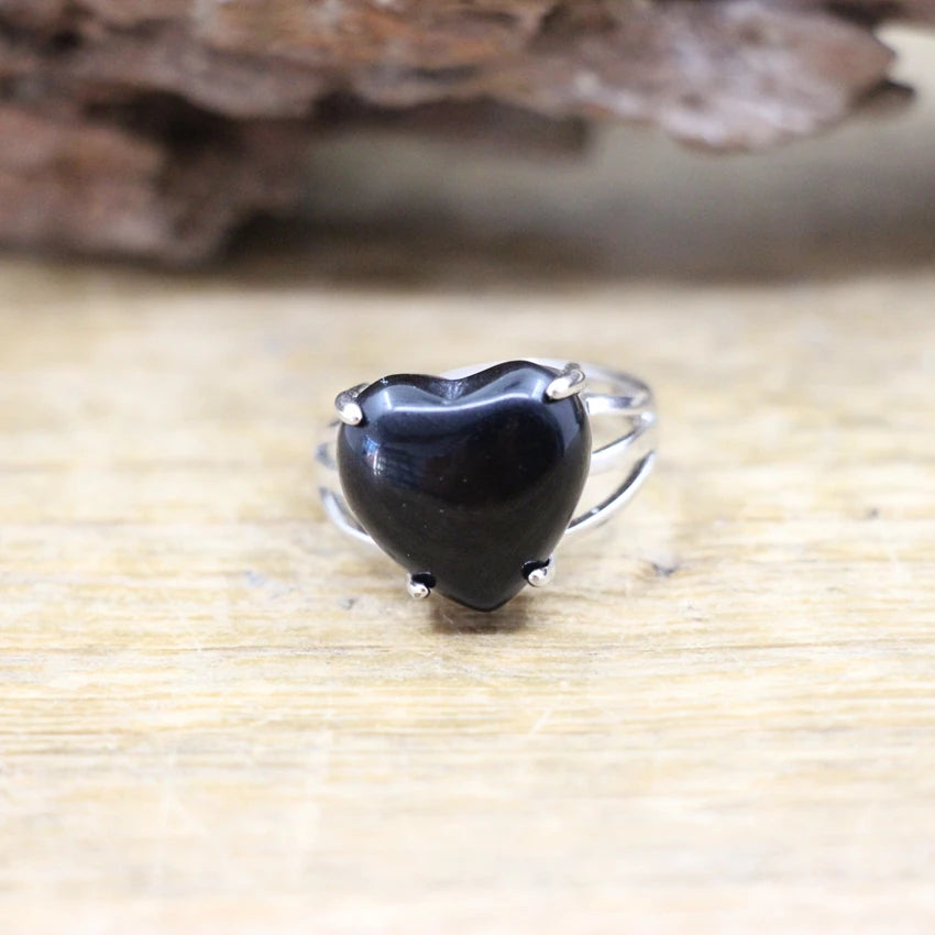 Assorted Stone Heart Rings For Sale Online | Green Witch Creations