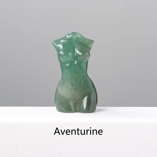 Green Aventurine Crystal Female Body Figurines | Green Witch Creations