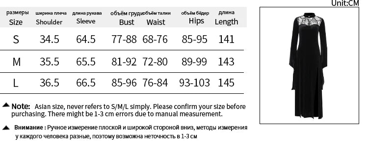 Gothic Lace Velvet Dress