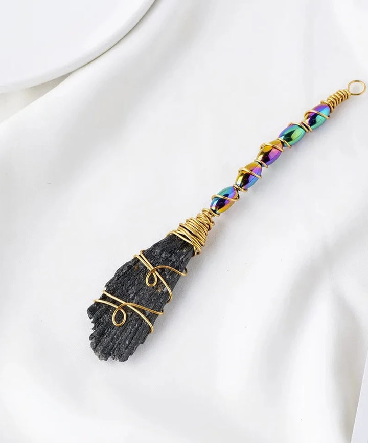 Black Tourmaline Broom For Sale | Green Witch Creations